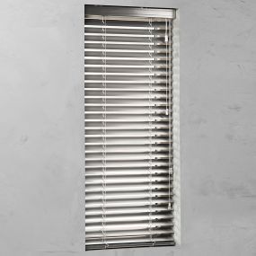 aluminium jaloezie op maat 50 mm gloss silvergloss open