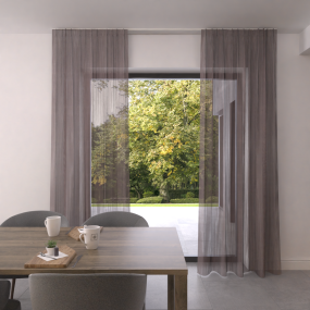 Gordijn op maat Transparant Glaze Rose pink