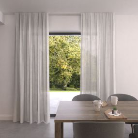 Gordijn op maat Transparant Linen Signaalwit