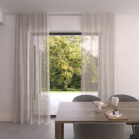 Gordijn op maat Transparant Linen Zuiverwit