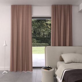 gordijn op maat velours stofdetail oudroze