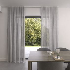 Gordijn op maat voile enkele plooi zuiverwit