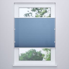 Plissegordijn op maat Home honingraat lichtdoorlatend Soft blue vooraanzicht