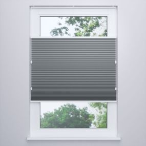 Plisségordijn op maat Home honingraat verduisterend pure grey vooraanzicht