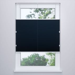 Plissegordijn op maat Solo lichtdoorlatend Midnight blue vooraanzicht