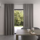 Gordijn op maat woven lichtdoorlatend stofdetail signaalgrijs