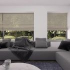 vouwgordijn op maat lichtdoorlatend glam stofdetail kiezelgrijs
