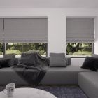 vouwgordijn op maat lichtdoorlatend glam stofdetail kiezelgrijs
